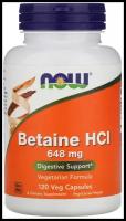 NOW Foods, Betaine HCL, 648 mg, 120 Veg Capsules