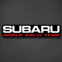 Наклейка на авто "Надпись - SUBARU world rally team" 24x5 см