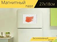 Магнитный пазл "Копченый лосось, лосось, рыбы" на холодильник 27 x 18 см