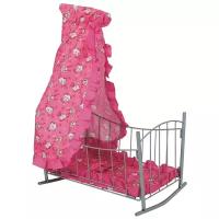 Buggy Boom Кроватка-качалка для кукол Loona (8889) розовый с кружочками