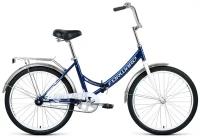 Велосипед FORWARD VALENCIA 1.0 (24" 1 ск.рост 16" скл.) 2020-2021 т.синий/серый (требует финальной сборки)