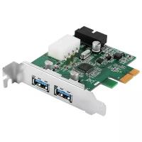 Контроллер PCIe x1 v2.0 (VIA VL805), LP USB 3.2 Gen1x1, 2 x USB-A + 2 x 19-pin | ORIENT VA-3U2219PELP oem