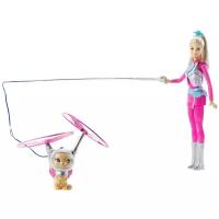 Кукла с летающим котом Попкорном из серии Barbie и космические приключения Барби DWD24