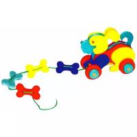 Каталка-игрушка Флексика Собачка (45497), желтый/голубой/красный/синий