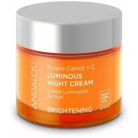 Andalou Naturals Brightening Purple Carrot + C Luminous Night Cream Крем Ночной осветляющий для лица