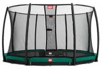 Каркасный батут Berg InGround Champion + Safety Net Deluxe 430 430х430х200 см, green