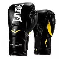 Перчатки тренировочные на липучке Everlast Elite Pro 14oz черные