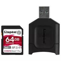 Карта памяти 64Gb - Kingston Canvas React Plus Secure Digita