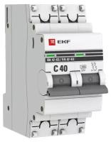 EKF Выключатель автоматический двухполюсный 40А С ВА47-63 4.5кА PROxima (mcb4763-2-40C-pro)