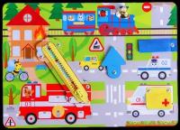 Бизиборд Лесная Мастерская "Машины-спасатели", для детей и малышей, развивающий, 3+