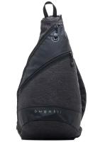 Городской рюкзак с одним плечевым ремнем BUGATTI Universum, мужской, женский, графитовый, полиэстер меланж/тарпаулин, 23х14х42 см, 5 л (49393301)