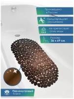 Коврик для ванны "Лунный камень" 36х69 см (цвет махагон)