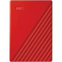 Внешний жесткий диск Western Digital WD My Passport, 5 ТБ, USB 3.2 Gen 1 (WDBPKJ0050BRD-WESN) красный