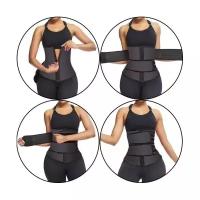 Неопреновый корректирующий корсет для тренировки Waist Training фитнес пояс для похудения, черный