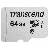 Флеш карта Micro SecureDigital 64Gb Transcend Class 10 TS64GUSD300S-A {MicroSDXC Class 10 UHS-I, SD adapter}