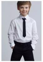 Школьная рубашка для мальчика, цвет белый, рост 122 см