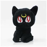 Мягкая игрушка кошечка черная Луна / черный кот / котенок 25 см