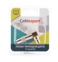 Разъем Cablexpert TVPL-07, TV (папа) позолоченный, латунь OD8.5, 90 градусов, блистер