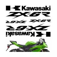 Комплект наклеек "KAWASAKI ZX-6R" CRAZY IRON (Серебристый)