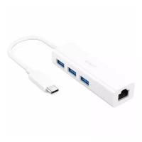 Переходник USB-C Aukey Hub 3USB/1Ethernet White (CB-C17)