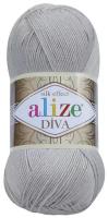 Пряжа Alize Diva - 1 шт, 355 серый, 350м/100г, 100% микрофибра акрил /Ализе Дива/