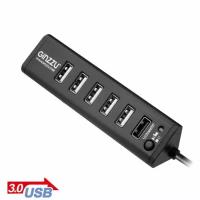 Разветвитель USB GiNZZU GR-315UB USB, 7 портов (1xUSB 3.0 + 6xUSB 2.0) черный