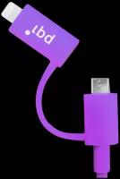 Кабель PQI USB - microUSB/Lightning, 0.9м, PQI PQI-iCABLE-DuPlug90-PP (6PCG-008R0017A)