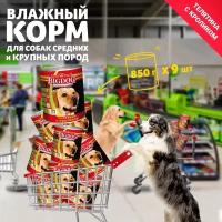 Влажный корм для собак Зоогурман "BIG DOG" Телятина с кроликом ж/б 850гр х 9шт