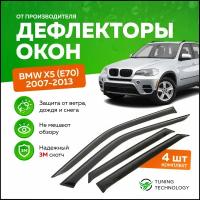 Дефлекторы боковых окон BMW (БМВ) X5 (E70) 2007-2013, ветровики на двери автомобиля, ТТ