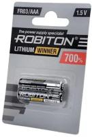 Батарейка ROBITON Lithium Winner FR03/AAA, в упаковке: 2 шт