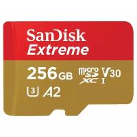 Флеш карта microSD 256GB SanDisk microSDXC Class 10 UHS-I A2 C10 V30 U3 Extreme (SD адаптер) 160MB/s for Mobile Gaming