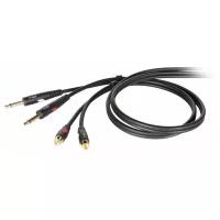Die Hard DHG535LU18 аудио кабель, 2 х TS 6.3 мм <-> 2 х RCA, длина 1.8 метров