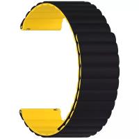 Универсальный силиконовый ремешок для часов 22 mm LYAMBDA ACRUX DSJ-32-22-BY Black/Yellow