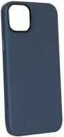 Чехол с MagSafe для iPhone 15 Кожаный (Leather Co)-Темно Синий