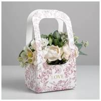 Дарите Счастье Коробка-переноска для цветов "Цветы", 17 х 12 х 32 см