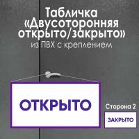 Табличка "Открыто/Закрыто", с креплением (леска) для установки на дверь