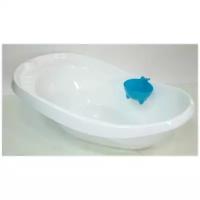 Детская ванна Буль-Буль с ковшом и сливом Белый голубой