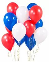 Латексные воздушные шары триколор, флаг России 30 штук/воздушные шарики
