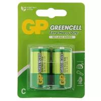 Батарейка солевая GP Greencell Extra Heavy Duty, С, R14-2BL, 1.5В, блистер, 2 шт. 470406