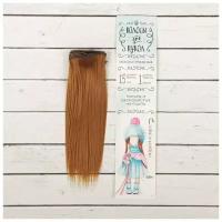 Волосы - тресс для кукол "Прямые" длина волос 15 см, ширина 100 см, цвет № 27В