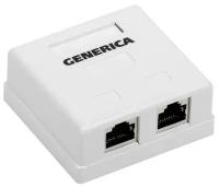 Розетка информационная RJ45 кат.5е FTP 2 порта настенная GENERICA ITK CS2-1C5EF-22-G, 1шт