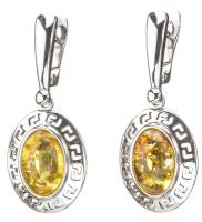 Серьги Amberprofi, серебро, 925 проба, янтарь