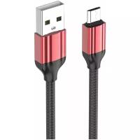 Кабель LDNIO LS432/ USB Micro/ 2m/ 2.4A/ медь: 120 жил/ Нейлоновая оплетка/ красный