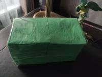 Салфетки двухслойные ZELPAPER 24х24 зеленые, бумажные, 250 шт, 100% целлюлоза