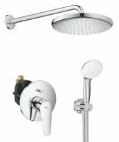 Душевая система с тропическим душем Grohe BauEdge Professional 250, хром