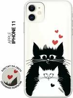 Силиконовый чехол на Apple iPhone 11 / Эпл Айфон 11 с рисунком "Cats in Love"