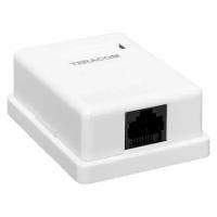 Розетка настенная TERACOM кат.5E неэкранированная 1 порт RJ-45 Dual IDC бел. TRC-WBOX-1RJ45-5EU, EKF TRCWBOX1RJ455EUTPWH (1 шт.)