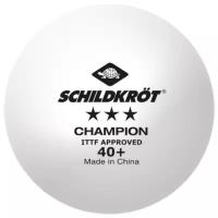 Мяч н/т Schildkröt 3* Champion ITTF, белый (3 шт.)