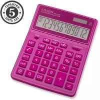 Калькулятор настольный "SDC-444XRPKE", 12-разрядный, 155 х 204 х 33 мм, двойное питание, розовый