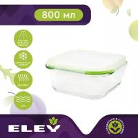 Контейнер квадратный Eley ELP2203G 800 мл, зеленый